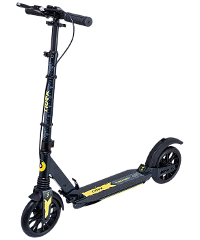 БЕЗ УПАКОВКИ Самокат 2-колесный Trigger 200 мм, дисковый тормоз, черный/желтый